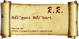 Régeni Róbert névjegykártya